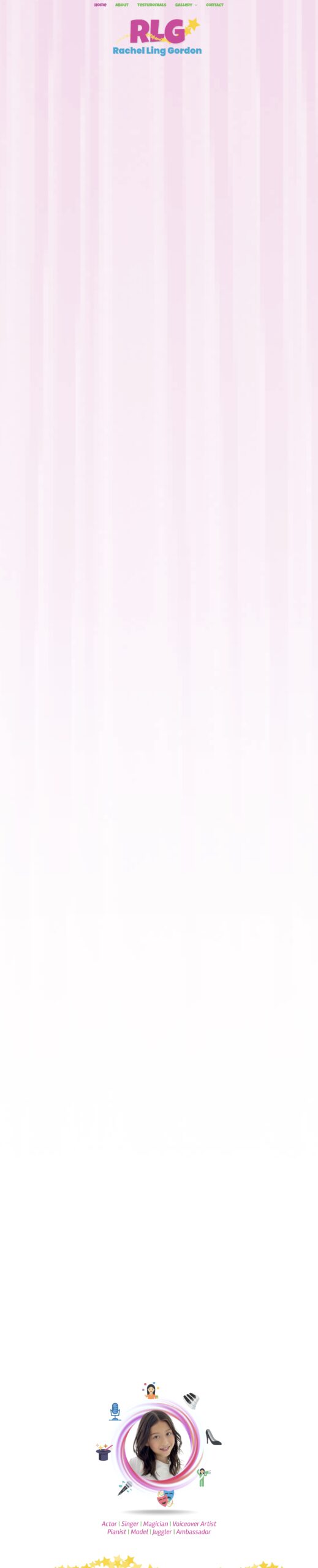 Homepage screenshot of the Rachel Ling Gordon website
